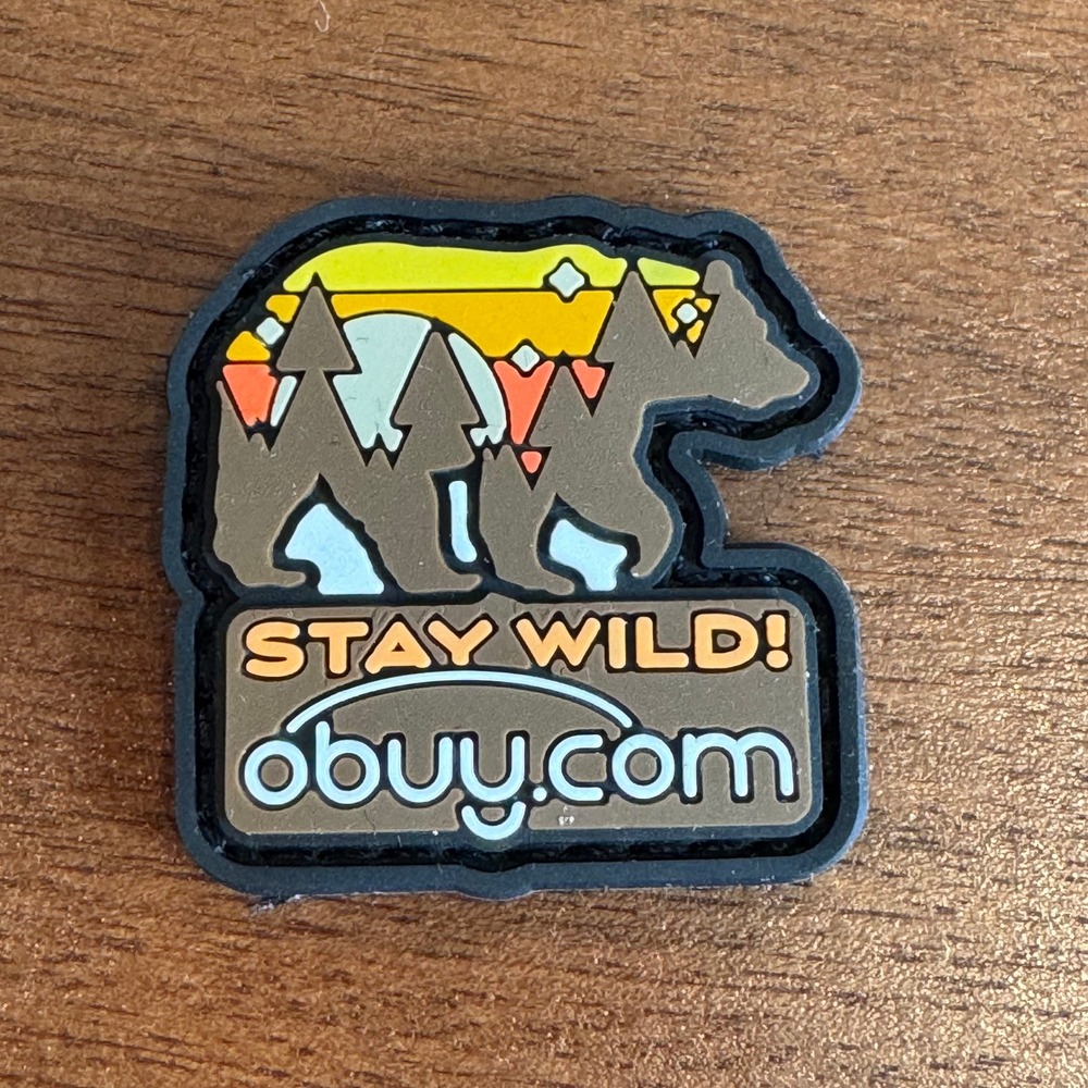 Obuy Stay Wild Bear PVC Tactical Morale Patch Hook Backing Brown Multi Color